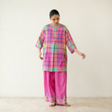 Bubblegum Embroidered Elevated Cotton Slub Coord Set - Multicolour