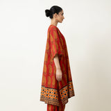 Banno Elevated Cotton Slub Kurta - Brick Red