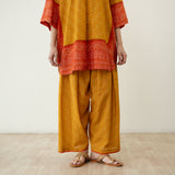 Khatta Meetha Elevated Cotton Slub Coord Set - Turmeric Yellow & Rust