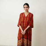 Banno Elevated Cotton Slub Kurta Set - Brick Red