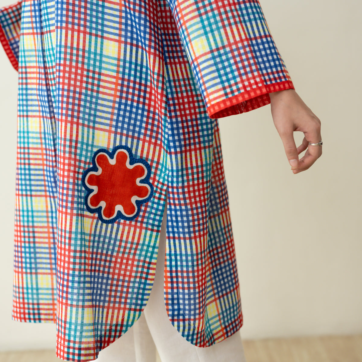 Goodie Goodie Statement Cotton Slub Kurta - Multicolour