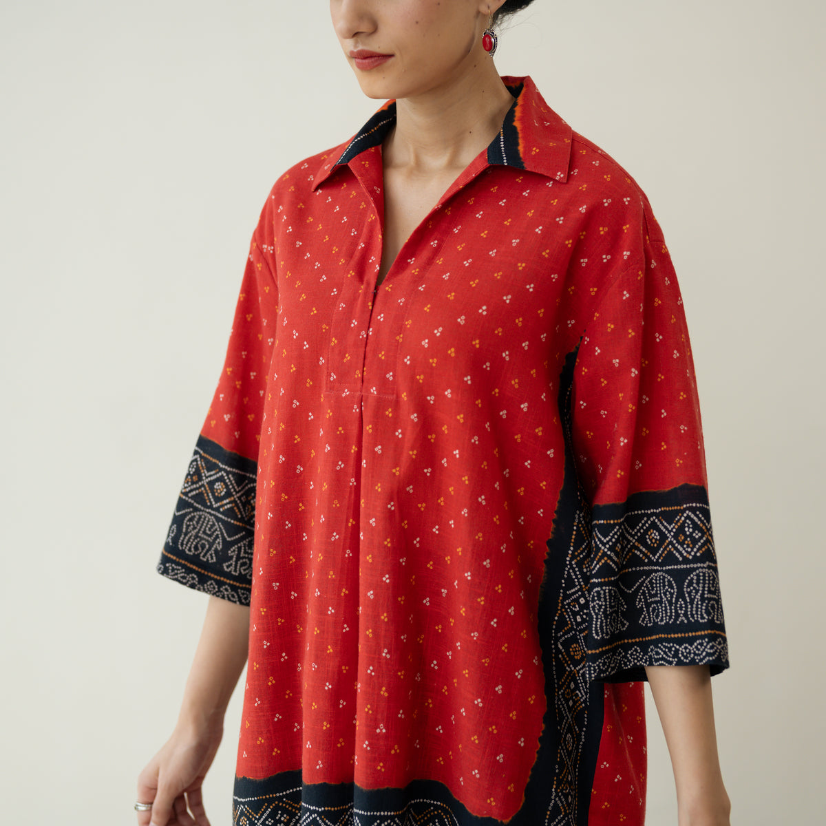 Cherry Pop Elevated Cotton Slub Coord Set - Black & Cherry Red