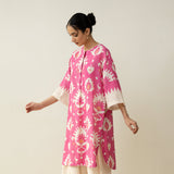 Lovey Dovey Elevated Cotton Slub Kurta - Cassata Pink