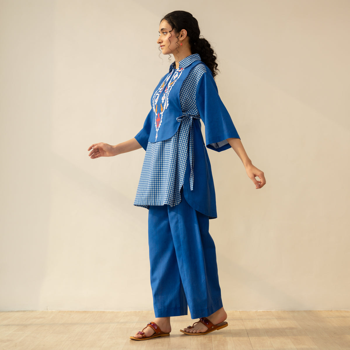 Knot So Basic 3 Piece Cotton Flex Coord Set - Cobalt