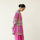 Bubblegum Embroidered Elevated Cotton Slub Tunic - Multicolour