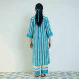 Sky Blue Cotton Shirt Kurta with Pant