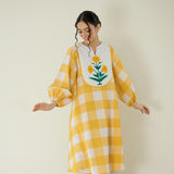Old School Slub Cotton Kurta - Mango Yellow