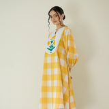 Old School Slub Cotton Kurta - Mango Yellow