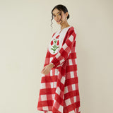 Old School Slub Cotton Kurta - Red