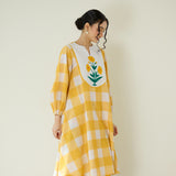 Old School Slub Cotton Kurta - Mango Yellow