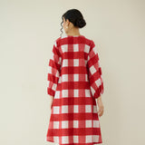 Old School Slub Cotton Kurta - Red