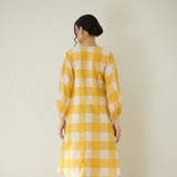 Old School Slub Cotton Kurta - Mango Yellow