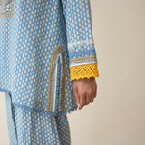 Nazreen Lace Detailed Slub Cotton Salwar Set - Asmani