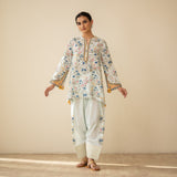 Chaman Gota Details Festive Salwar Cotton Slub Coord Set - Multicolour