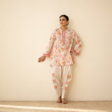 Chaman Gota Details Festive Salwar Cotton Slub Coord Set - Multicolour