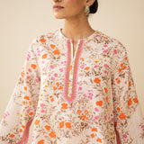 Chaman Gota Details Festive Salwar Cotton Slub Coord Set - Multicolour