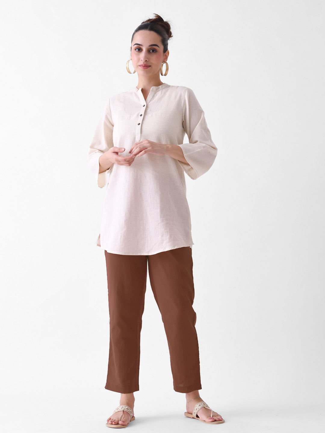 Choco Brown Cotton AMPM Pants