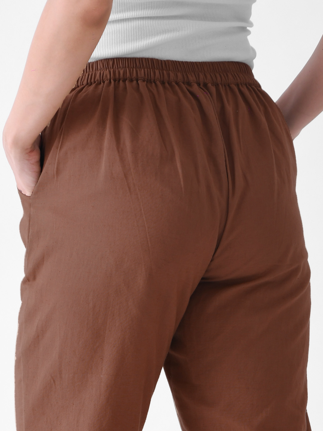 Choco Brown Cotton AMPM Pants