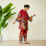 Neerja Modal Everyday Coord Set - Sindoori Laal