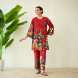 Neerja Modal Everyday Coord Set - Sindoori Laal