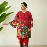 Neerja Modal Everyday Coord Set - Sindoori Laal