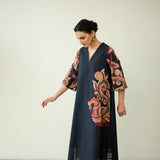 Morni Hand Embroidered Mulmul Cotton Kurta - Black
