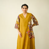 Morni Hand Embroidered Mulmul Cotton Kurta - Mustard