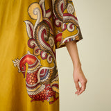 Morni Hand Embroidered Mulmul Cotton Kurta - Mustard