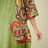 Morni Hand Embroidered Mulmul Cotton Kurta - Sage Green