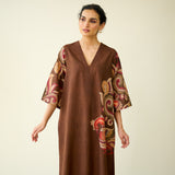 Morni Hand Embroidered Mulmul Cotton Kurta - Brown