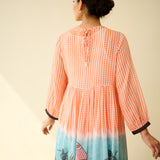 Tira Kota Doria Cotton Fun Dress - Peachy Peach