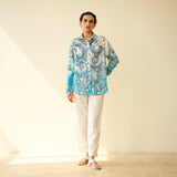 Raga Kota Doria Cotton Shirt - Asmani Blue