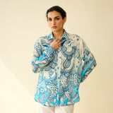 Raga Kota Doria Cotton Shirt - Asmani Blue