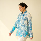 Raga Kota Doria Cotton Shirt - Asmani Blue