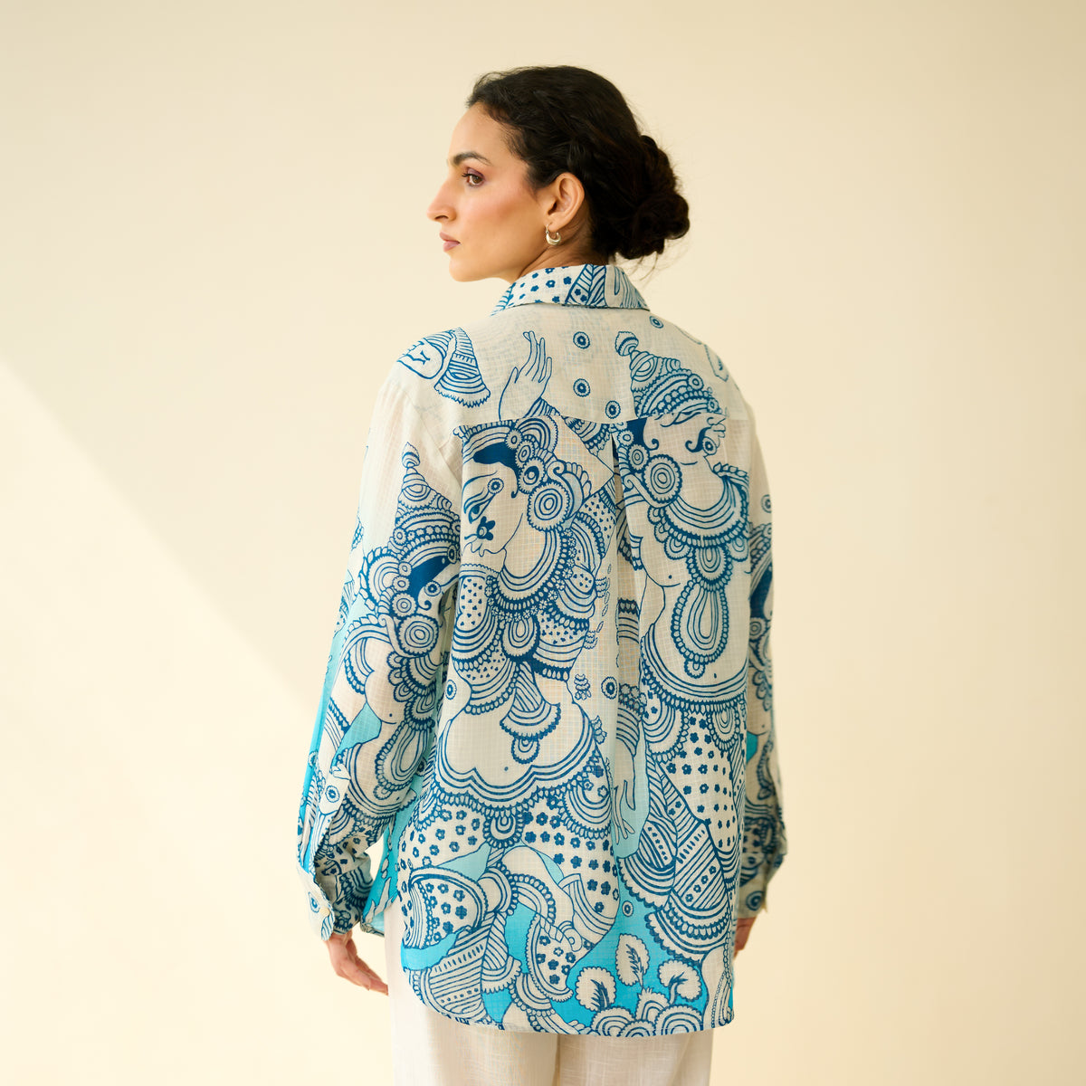 Raga Kota Doria Cotton Shirt - Asmani Blue