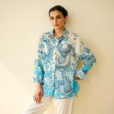 Raga Kota Doria Cotton Shirt - Asmani Blue