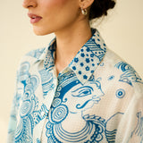 Raga Kota Doria Cotton Shirt - Asmani Blue