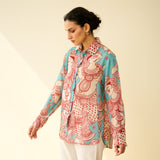 Raga Kota Doria Cotton Shirt - Turquoise