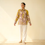 Raga Kota Doria Cotton Shirt - Yellow
