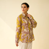 Raga Kota Doria Cotton Shirt - Yellow