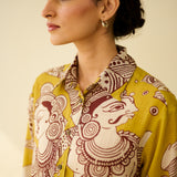 Raga Kota Doria Cotton Shirt - Yellow