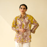 Raga Kota Doria Cotton Shirt - Yellow