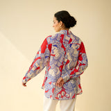 Raga Kota Doria Cotton Shirt - Tomato Red