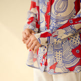 Raga Kota Doria Cotton Shirt - Tomato Red