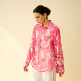Raga Kota Doria Cotton Shirt - Pink