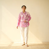 Raga Kota Doria Cotton Shirt - Pink Ombre
