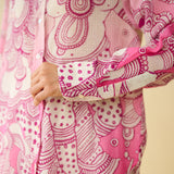 Raga Kota Doria Cotton Shirt - Pink Ombre