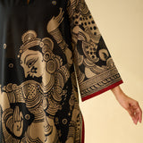 Taal Hand Embroidered Mulmul Cotton Kurta - Charcoal
