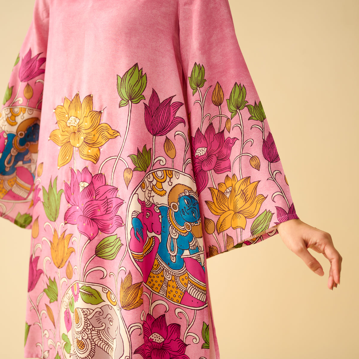 Lily Modal Hand Embroidered Coord Set - Pink