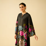 Lily Modal Hand Embroidered Coord Set - Black